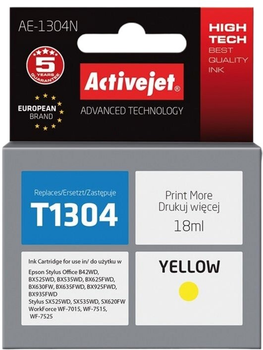 Картридж Activejet для Epson T1304 Supreme 18 мл Yellow (AE-1304N)