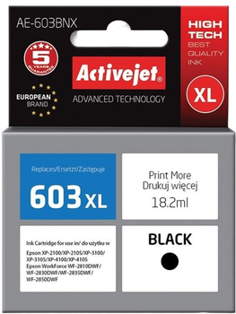 Tusz Activejet do Epson 603XL T03A14 Supreme 18.2 ml Black (AE-603BNX)