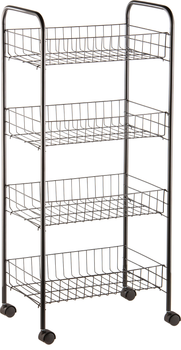 Этажерка Fabrika Best 4-х ярусная 38x26x86 см Черная (FK0197)