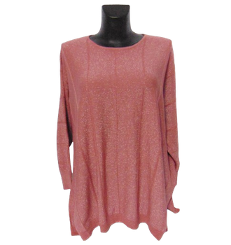 Тонкий джемпер с люрексом Kiss me 8029 XL-2XL розовый