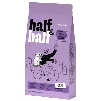 Cухий корм для собак Half&Half Medium Breed 12 кг - яловичина