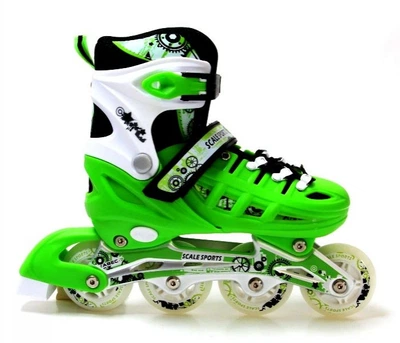 Детские раздвижные ролики Scale Sport G-750 размер 29-33 стелька 18-20,5 см Green