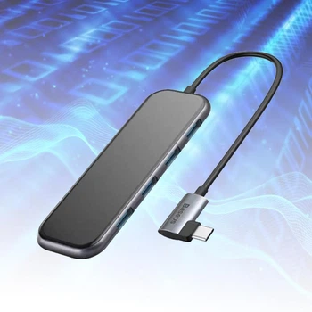 USB Хаб переходник Type-C адаптер Multi-functional Type-C to 4xUSB3.0+PD Baseus CAHUB-EZ0G