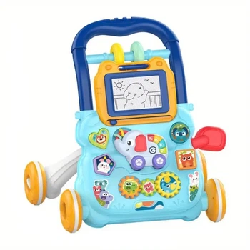 Каталка-ходунки Limo Toy Шагай сам с игровой панелью голубая (HB0041AB-BL)