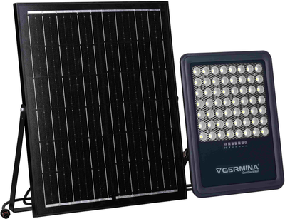 Naświetlacz akumulatorowy z panelem solarnym Germina Gemini 300 W 2000 lm (GW-0083)