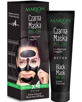 Maska do twarzy Marion Detox Pell-Off Black z aktywnym węglem oczyszczająca 25 g (5902853013495)