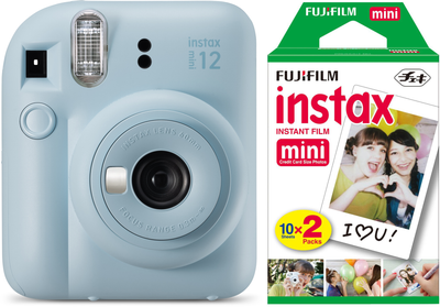 Комплект Камера моментальной печати Fujifilm Instax Mini 12 Pastel Blue Пастельно-голубая (16806092) + Фотопленка Fujifilm Instax Mini Glossy 2 х картриджа (16567828)