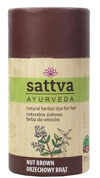 Farba do włosów Sattva Natural Herbal Dye for Hair naturalna ziołowa Nut Brown 150 g (5903794180826)