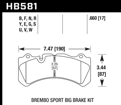 Тормозные колодки HB581F.660 HAWK HPS TLC-200 передние к торм. системе Brembo GT