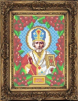 Набор для вышивания бисером Фурор Рукоделия ИБ5-165 Святой Николай Чудотворец Размер 12*17 см