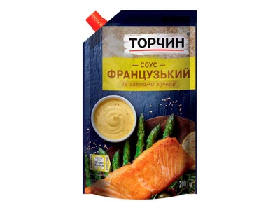 Соус ТОРЧИН Французький 200г з зернятами гірчиці, дой-пак