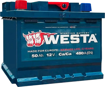 Автомобильный аккумулятор WESTA 6CT-50 А (1)