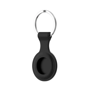 Силиконовый чехол брелок ALLOYSEED для Apple Airtag черный (78245822)