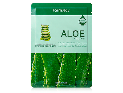 Увлажняющая тканевая маска для лица с экстрактом алоэ FarmStay Visible Difference Mask Sheet Aloe (8809809804084)