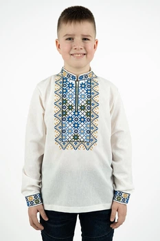 Вишиванка для хлопчика V&V Зірки 122 Молочний (210498193-035)