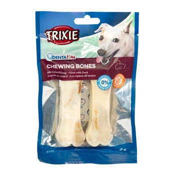 Лакомство Trixie Denta Fun Duck Chewing Bones для собак Косточка для чистки зубов с уткой 10 см 70 г/2 шт