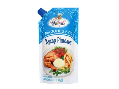 Майонез КУХАР РІШЕЛЬЄ столовий 300г д/п 67%