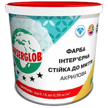 Фарба інтер'єрна Anserglob стійка до миття акрилова 14кг