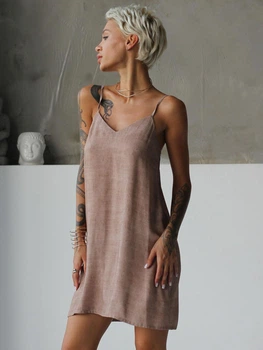 Нічна сорочка жіноча leinle Madlen 1103 S Коричнева (4821103670092)