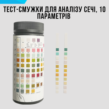 Тест-смужки для аналізу сечі 10 параметрів AllTest Biotech U031-10, №100