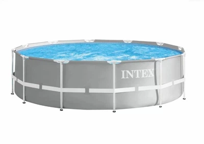 Круглий сімейний каркасний басейн Intex 26718 366 х 122 см на стійках із ПВХ сірий (21-9-26718-0 New)