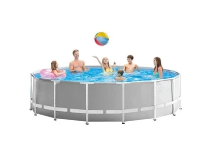 Каркасный бассейн Intex 26726 Prim Frame Pool 457 x 122 см ПВХ круглый система легкой фиксации на штифтах (21-9-26726-0 New)