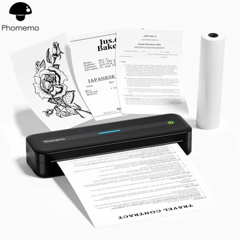 Портативний бездротовий А4 термо принтер Phomemo M832, Bluetooth, 2600mAh батарея (підходить для тату та документів) Black