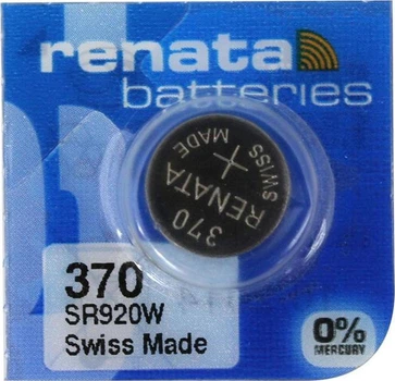 Батарейка серебрянно-цинковая Renata 370 SR920W, 1.55V, блистер 10шт разрывной, цена за штуку!