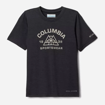 Koszulka młodzieżowa dla chłopca Columbia Mount Echo™ Short Sleeve Graphic Shirt 1989651009 159-167 cm (XL) Czarna (195980077255)