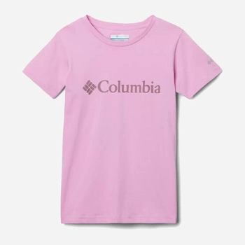 Koszulka młodzieżowa dla dziewczynki Columbia Mission Lake Short Sleeve Graphic Shirt 1989791561 155-159 cm (L) Różowa (195980282345)