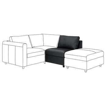 1-місна секція IKEA VIMLE ВІМЛЕ, ГРАНН, Бомстад чорний, 604.652.18