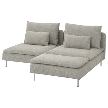 2-місний диван IKEA SÖDERHAMN, з кушеткою, Viarp бежевий, коричневий, 293.057.60