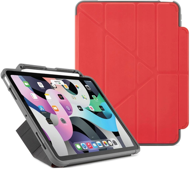 Etui z klapką Pipetto Origami do Apple Pad Air 10.9" 2020 z uchwytem do Apple Pencil Red (P044P-53-Q)