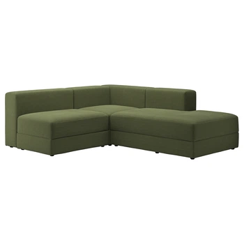 Модульний кутовий диван 2 IKEA JÄTTEBO, 5 осіб з шезлонгом, правильно, Темно-жовто-зелена самсала, 494.851.90