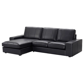 3-місний диван IKEA KIVIK КІВІК, з кушеткою, ГРАНН, Бомстад чорний, 894.431.84