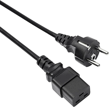 Kabel zasilający Akyga IEC-C19 - CEE 7/7 1.8 m Black (AK-UP-01)
