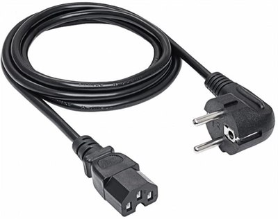 Kabel zasilający Akyga IEC-C15 - CEE 7/7 1.8 m Black (AK-UP-08)