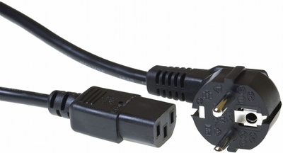 Kabel zasilający Digitus CEE 7/7 - IEC-C13 M/F 1.8 m Black (AK-440102-018-S)