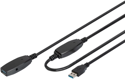 Kabel Digitus USB Type-A M/F 20 m Black (DA-73107)