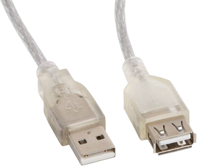 Кабель Lanberg USB Type-A M/F 1.8 м White (CA-USBE-12CC-0018-TR)