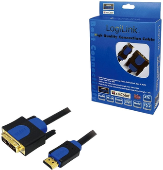 Кабель Logilink HDMI - DVI 3 м Black (CHB3103)