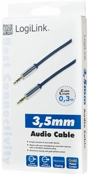Kabel Logilink Mini Jack 3.5 mm - Mini Jack 3.5 mm 0.3 m Blue (CA10030)
