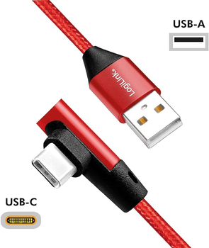 Кабель Logilink USB Type-A - USB Type-C 0.3 м Red (4052792052725)