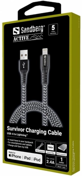 Kabel Sandberg USB Type-A - Apple Lightning 1 m Black (5705730441356)