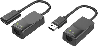 Zestaw adapterów Techly RJ-45 - USB Type-A 2 szt Black (IUSB-EXTENDTY2)