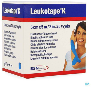 Кинезио тейп BSN Medical Leukotape K Голубой 5 м x 5 см (4042809390780)