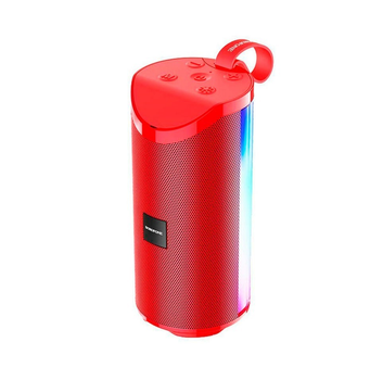 Колонка Borofone BR5 портативная со светомузыкой RGB Bluetooth Speaker 10 Вт + поддержка TF карт, USB, AUX Красная (12880)
