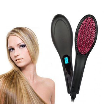 Гребінець-випрямляч Simply Straight HQT-906B електрична з LED дисплеєм Чорна (11529)