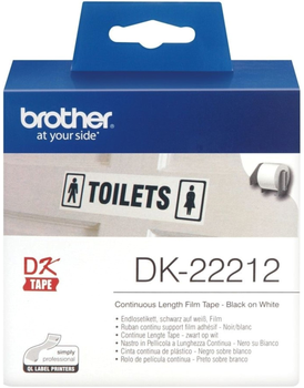Taśma etykietowa Brother DK-22212 64 mm x 15 m Black/White (DK-22212)