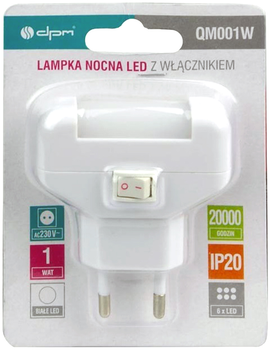 Lampka nocna DPM QM001W LED z wylacznikiem swiatlo biale (5906881181577)